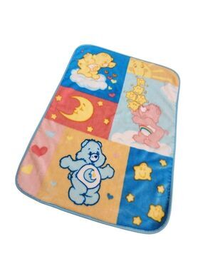 VTG Care Bear Baby Child Blanket Funshine Cheer Bedtime Stars Moon Throw